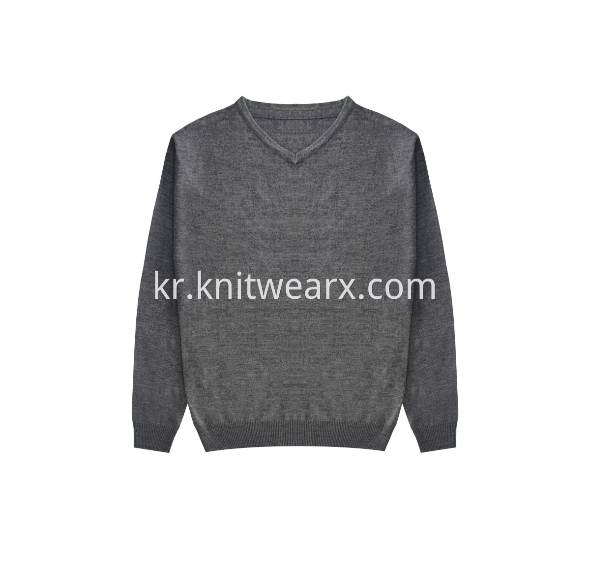 Men's Knitted V-neck Wool Acrylic Pullover